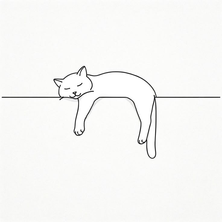 Illustration d’un chat paisiblement endormi